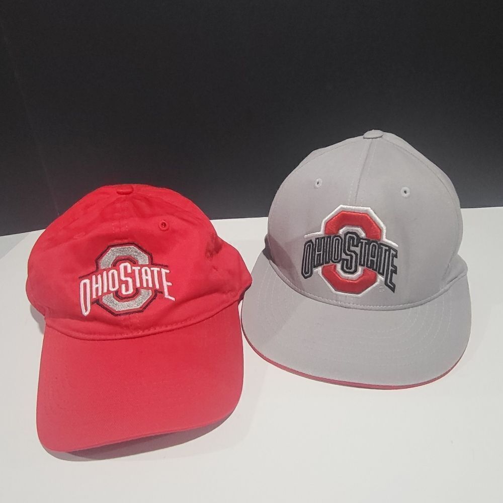 Two Ohio State Red and Gray Hats